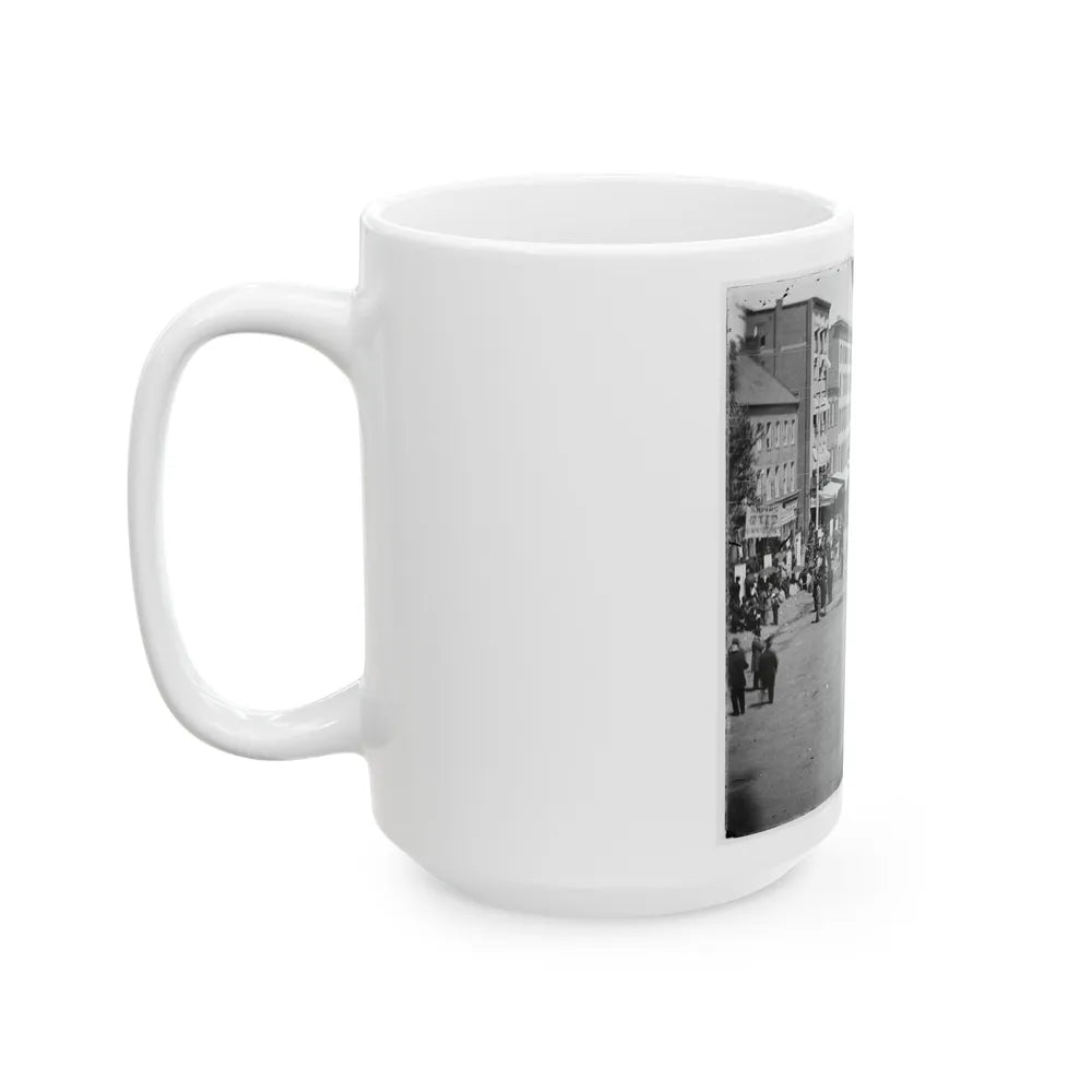 Washington, D.C. Artillery Unit Passing On Pennsylvania Avenue Near The Treasury (U.S. Civil War) White Coffee Mug-Go Mug Yourself