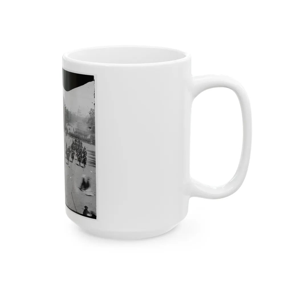 Washington, D.C. Artillery Unit Passing On Pennsylvania Avenue Near The Treasury (U.S. Civil War) White Coffee Mug-Go Mug Yourself