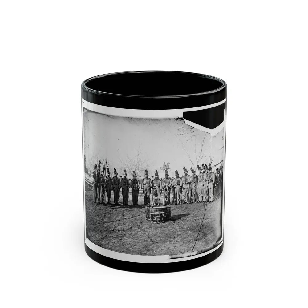 Washington, D.C. Band Of 9th Veteran Reserve Corps, In Shakoes And Frogged Jackets, At Washington Circle (U.S. Civil War) Black Coffee Mug-11oz-Go Mug Yourself