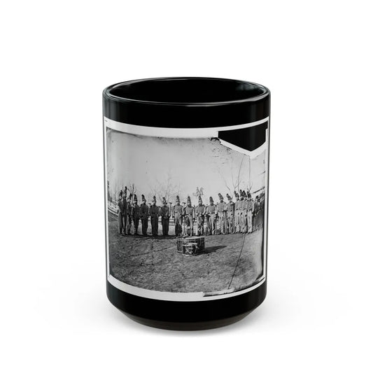 Washington, D.C. Band Of 9th Veteran Reserve Corps, In Shakoes And Frogged Jackets, At Washington Circle (U.S. Civil War) Black Coffee Mug-15oz-Go Mug Yourself