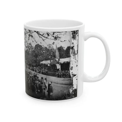 Washington, D.C. Cavalry Unit Passing Presidential Reviewing Stand (U.S. Civil War) White Coffee Mug-Go Mug Yourself