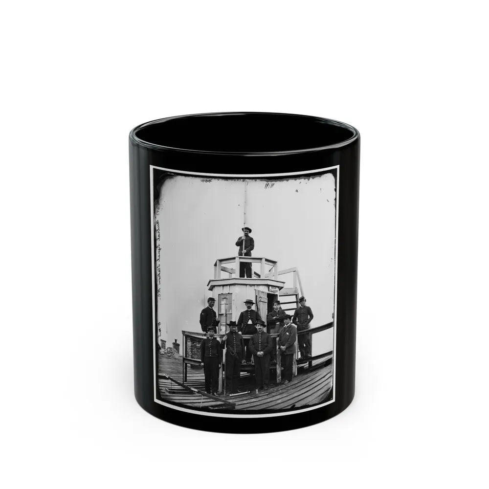 Washington, D.C. Central Signal Station, Winder Building, 17th And E Streets Nw, And Signal Corps Men (U.S. Civil War) Black Coffee Mug-11oz-Go Mug Yourself