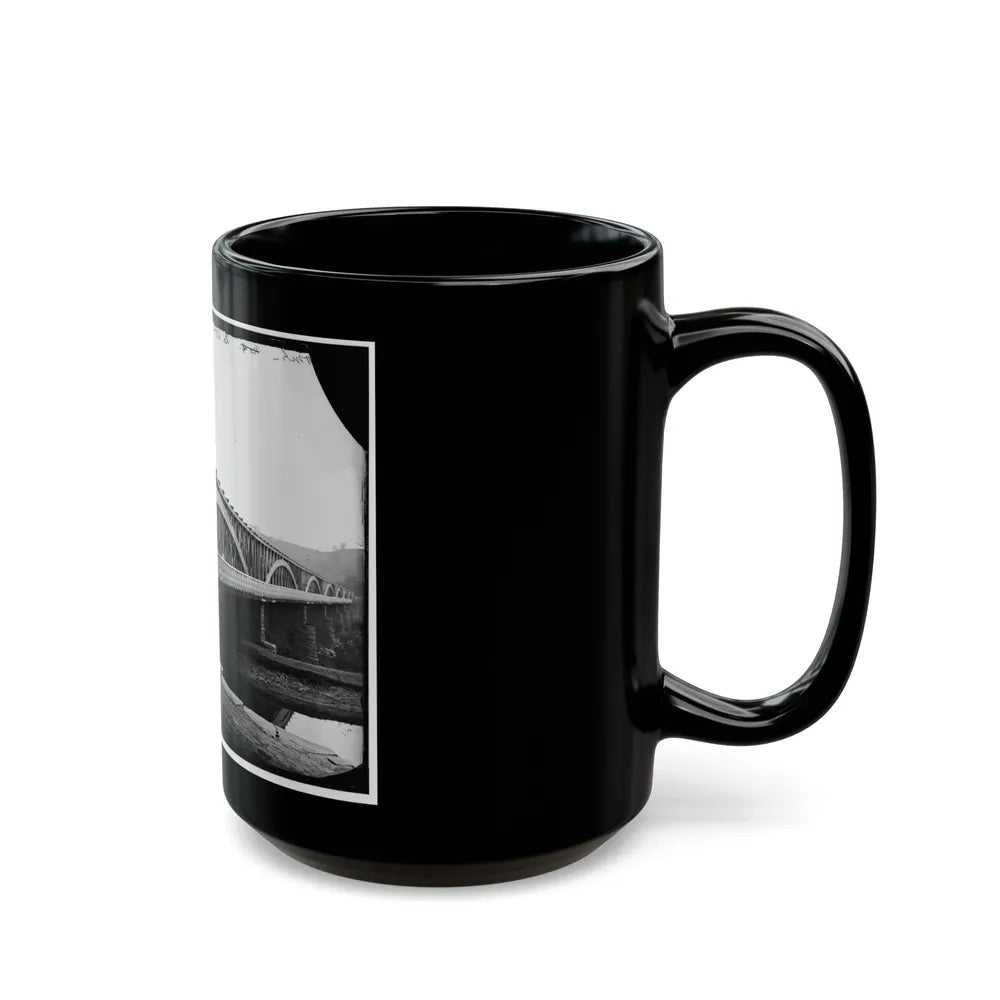 Washington, D.C. Chain Bridge Over The Potomac; Chesapeake And Ohio Canal In Foreground (U.S. Civil War) Black Coffee Mug-Go Mug Yourself