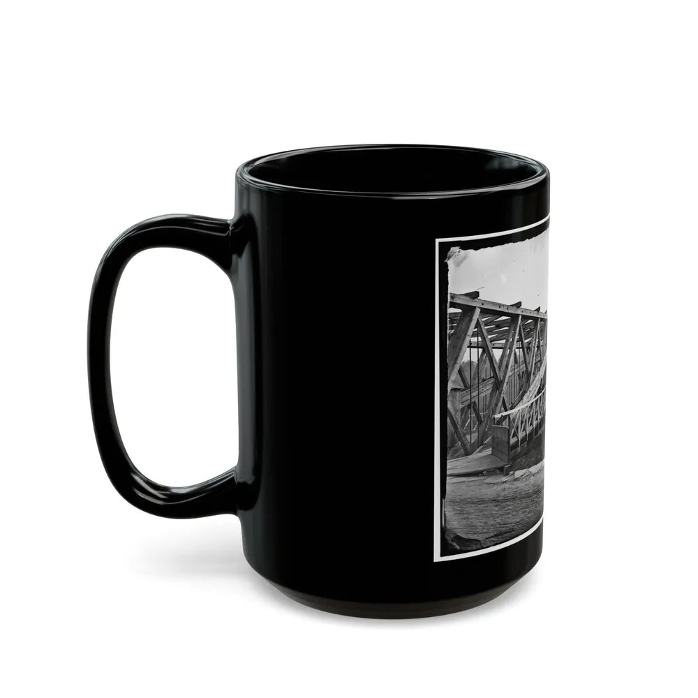 Washington, D.C. Chain Bridge Over The Potomac; Chesapeake And Ohio Canal In Foreground (U.S. Civil War) Black Coffee Mug-Go Mug Yourself