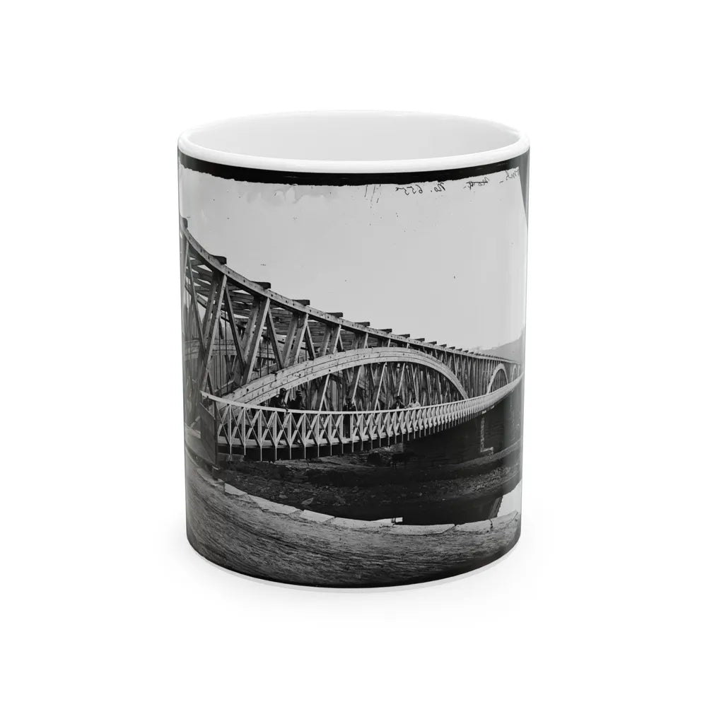 Washington, D.C. Chain Bridge Over The Potomac; Chesapeake And Ohio Canal In Foreground (U.S. Civil War) White Coffee Mug-11oz-Go Mug Yourself