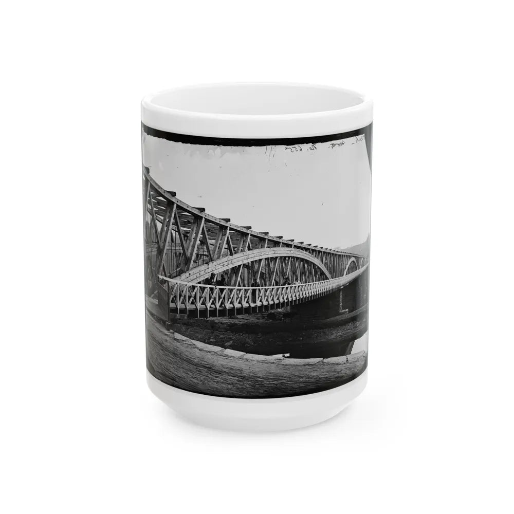 Washington, D.C. Chain Bridge Over The Potomac; Chesapeake And Ohio Canal In Foreground (U.S. Civil War) White Coffee Mug-15oz-Go Mug Yourself