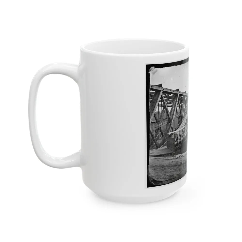 Washington, D.C. Chain Bridge Over The Potomac; Chesapeake And Ohio Canal In Foreground (U.S. Civil War) White Coffee Mug-Go Mug Yourself