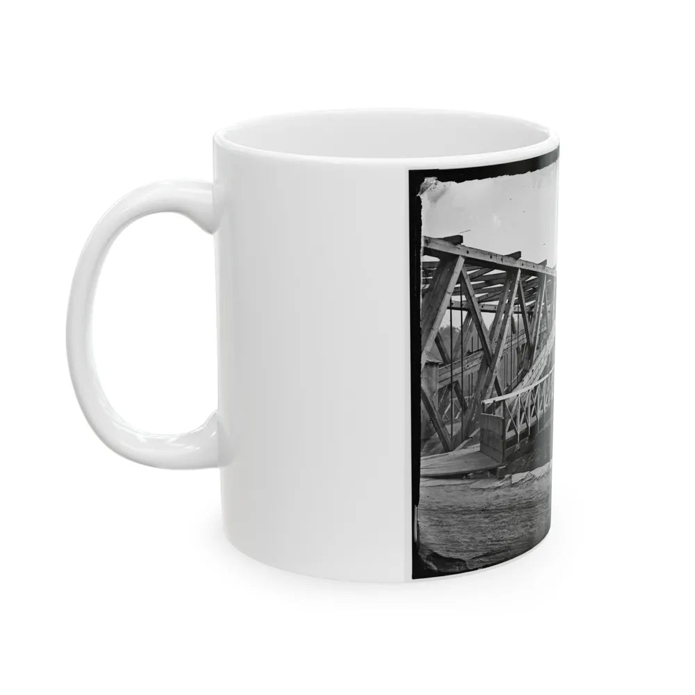 Washington, D.C. Chain Bridge Over The Potomac; Chesapeake And Ohio Canal In Foreground (U.S. Civil War) White Coffee Mug-Go Mug Yourself