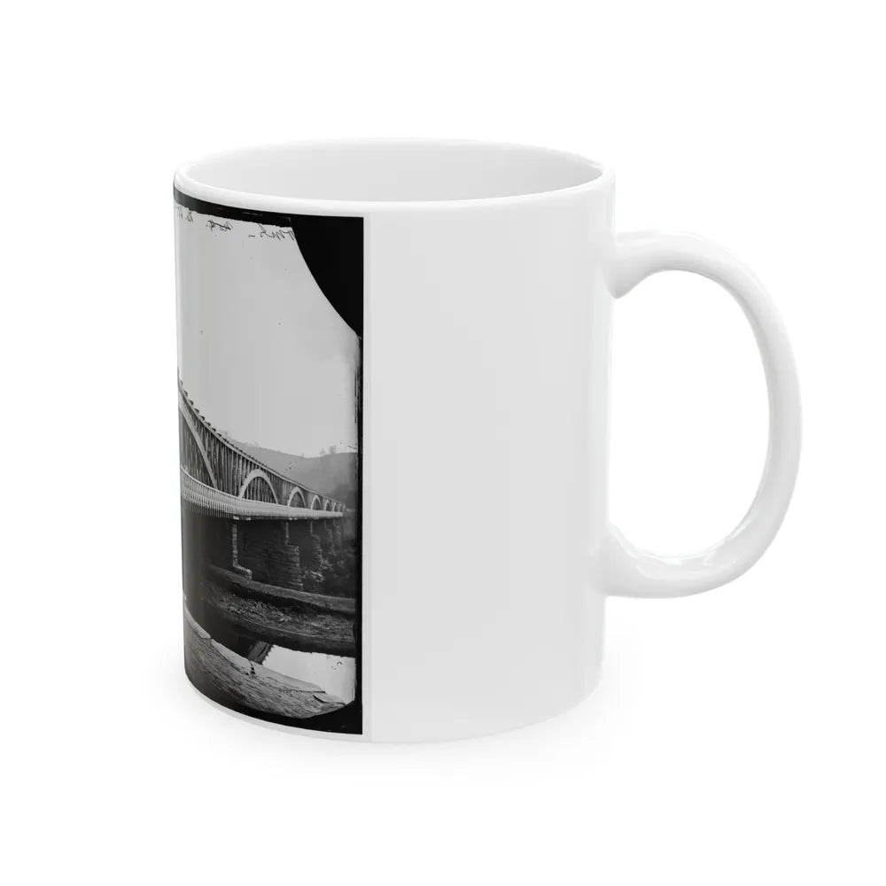 Washington, D.C. Chain Bridge Over The Potomac; Chesapeake And Ohio Canal In Foreground (U.S. Civil War) White Coffee Mug-Go Mug Yourself