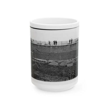 Washington, D.C. Coffins And Open Graves Ready For The Conspirators' Bodies At Right Of Scaffold (U.S. Civil War) White Coffee Mug-15oz-Go Mug Yourself