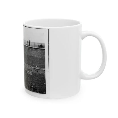 Washington, D.C. Coffins And Open Graves Ready For The Conspirators' Bodies At Right Of Scaffold (U.S. Civil War) White Coffee Mug-Go Mug Yourself