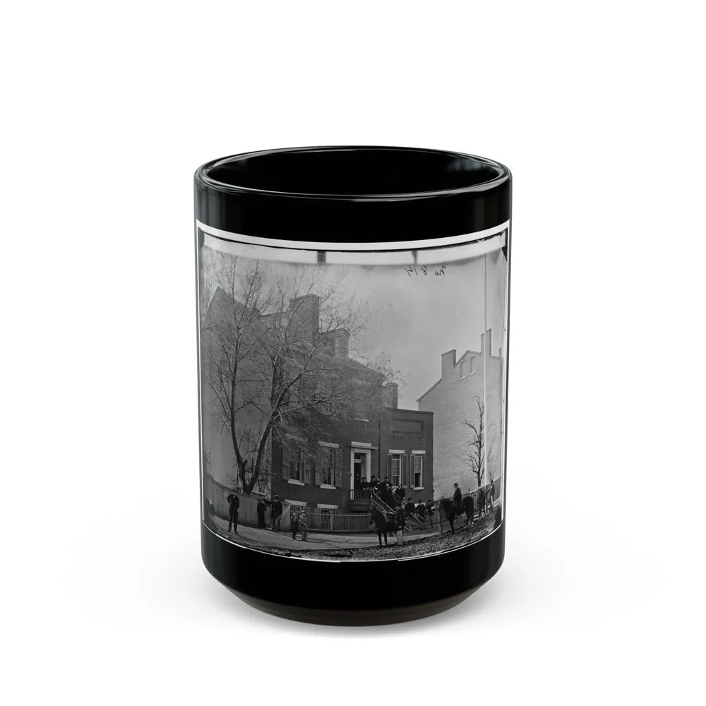 Washington, D.C. Col. Benjamin F. Fisher And Staff On Steps Of Signal Corps Headquarters, 1816 F St., Nw (U.S. Civil War) Black Coffee Mug-15oz-Go Mug Yourself