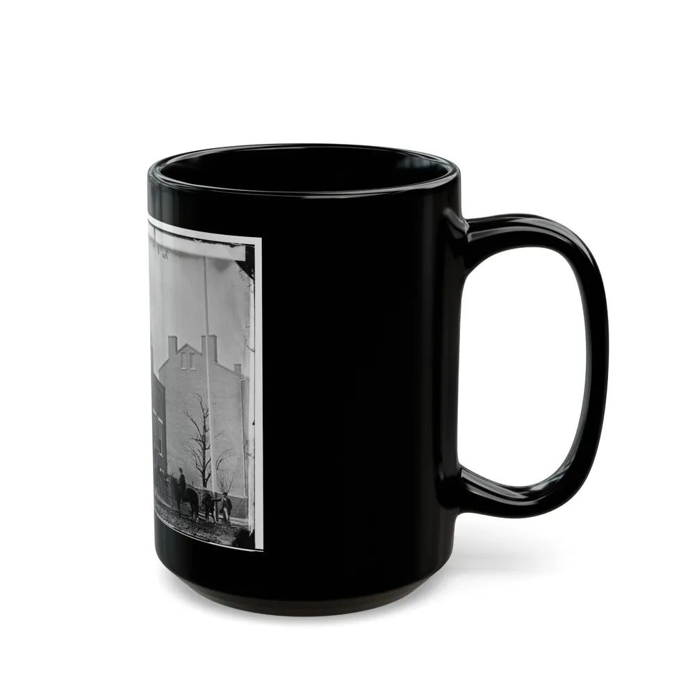 Washington, D.C. Col. Benjamin F. Fisher And Staff On Steps Of Signal Corps Headquarters, 1816 F St., Nw (U.S. Civil War) Black Coffee Mug-Go Mug Yourself