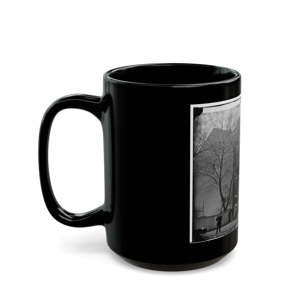 Washington, D.C. Col. Benjamin F. Fisher And Staff On Steps Of Signal Corps Headquarters, 1816 F St., Nw (U.S. Civil War) Black Coffee Mug-Go Mug Yourself