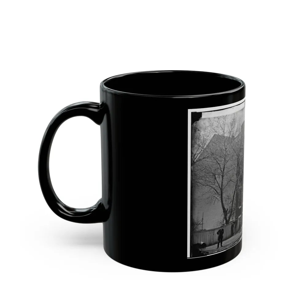 Washington, D.C. Col. Benjamin F. Fisher And Staff On Steps Of Signal Corps Headquarters, 1816 F St., Nw (U.S. Civil War) Black Coffee Mug-Go Mug Yourself