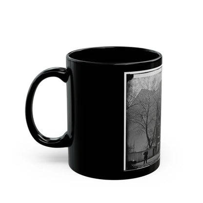 Washington, D.C. Col. Benjamin F. Fisher And Staff On Steps Of Signal Corps Headquarters, 1816 F St., Nw (U.S. Civil War) Black Coffee Mug-Go Mug Yourself
