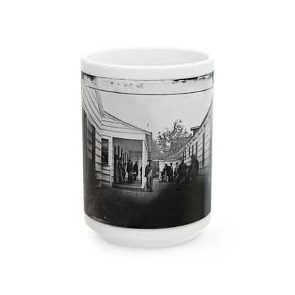 Washington, D.C. Convalescent Soldiers And Others Outside Quarters Of The Sanitary Commission Home Lodge (U.S. Civil War) White Coffee Mug-15oz-Go Mug Yourself