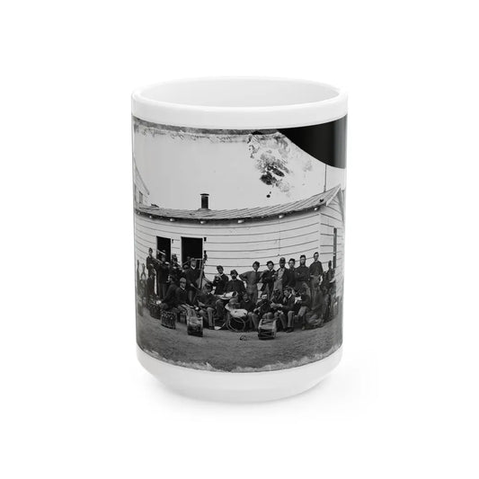 Washington, D.C. Drum Corps Of 10th Veteran Reserve Corps At Leisure (U.S. Civil War) White Coffee Mug-15oz-Go Mug Yourself