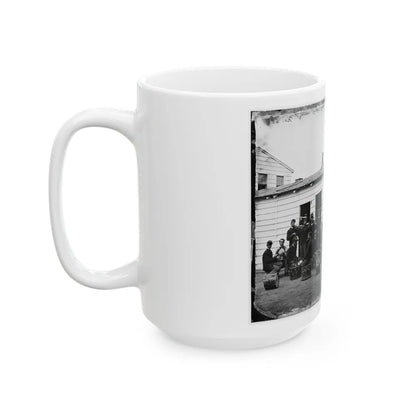 Washington, D.C. Drum Corps Of 10th Veteran Reserve Corps At Leisure (U.S. Civil War) White Coffee Mug-Go Mug Yourself
