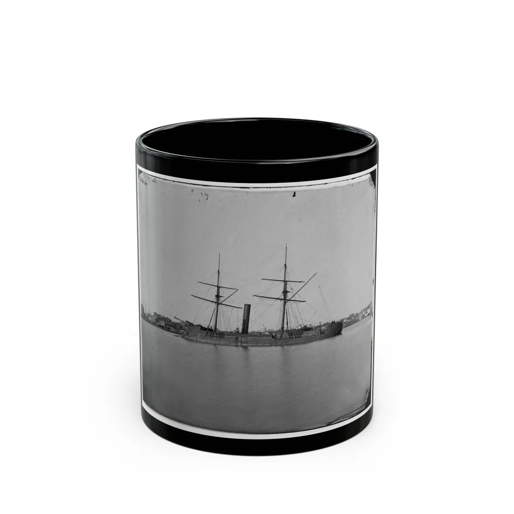 Washington, D.C. Ex-Confederate Iron-Clad Ram Stonewall At Anchor; U.S. Capitol In The Background (U.S. Civil War) Black Coffee Mug-11oz-Go Mug Yourself