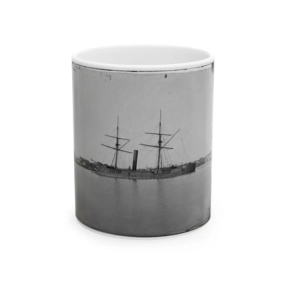 Washington, D.C. Ex-Confederate Iron-Clad Ram Stonewall At Anchor; U.S. Capitol In The Background (U.S. Civil War) White Coffee Mug-11oz-Go Mug Yourself