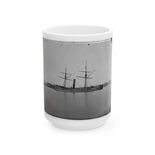 Washington, D.C. Ex-Confederate Iron-Clad Ram Stonewall At Anchor; U.S. Capitol In The Background (U.S. Civil War) White Coffee Mug-15oz-Go Mug Yourself
