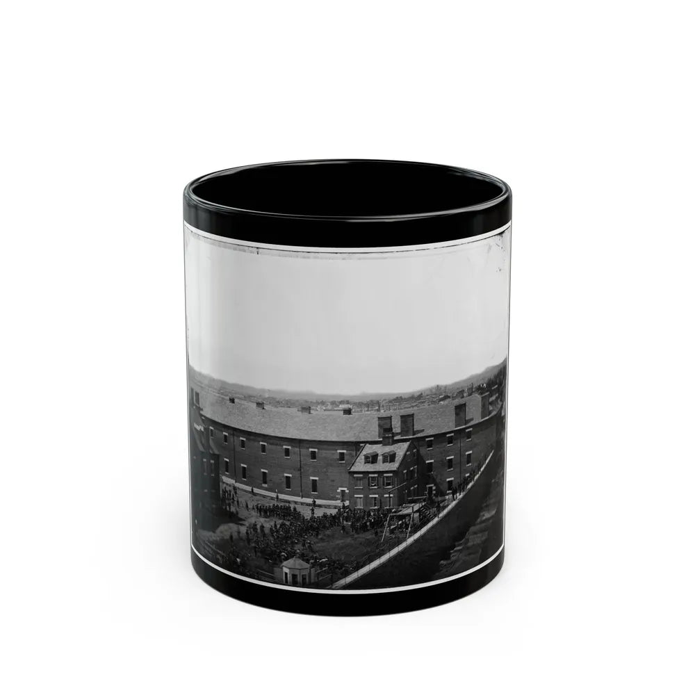 Washington, D.C. Execution Of The Conspirators Scaffold In Use And Crowd In The Yard, Seen From The Roof Of The Arsenal (U.S. Civil War) Black Coffee Mug-11oz-Go Mug Yourself