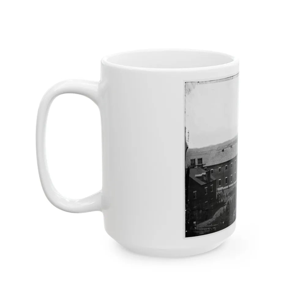 Washington, D.C. Execution Of The Conspirators Scaffold In Use And Crowd In The Yard, Seen From The Roof Of The Arsenal (U.S. Civil War) White Coffee Mug-Go Mug Yourself