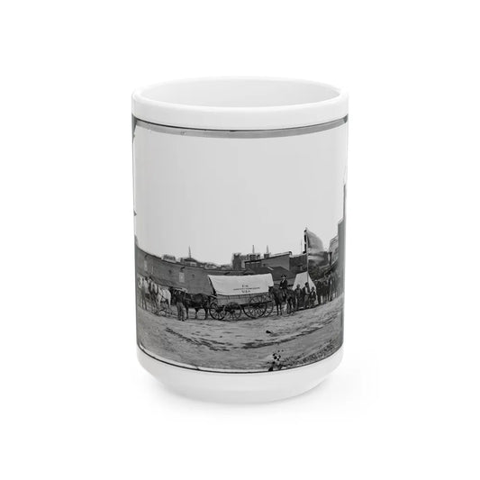 Washington, D.C. Field Relief Wagons And Workers Of U.S. Sanitary Commission (U.S. Civil War) White Coffee Mug-15oz-Go Mug Yourself