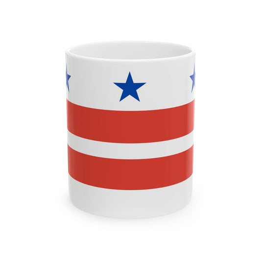 Washington D.C. Flag design Charles Dunn 1924 (United States) White Coffee Mug-11oz-Go Mug Yourself