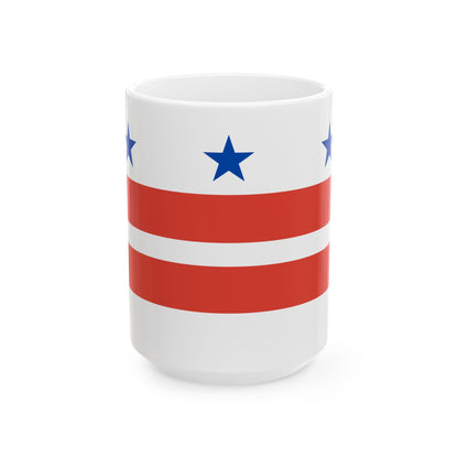 Washington D.C. Flag design Charles Dunn 1924 (United States) White Coffee Mug-15oz-Go Mug Yourself
