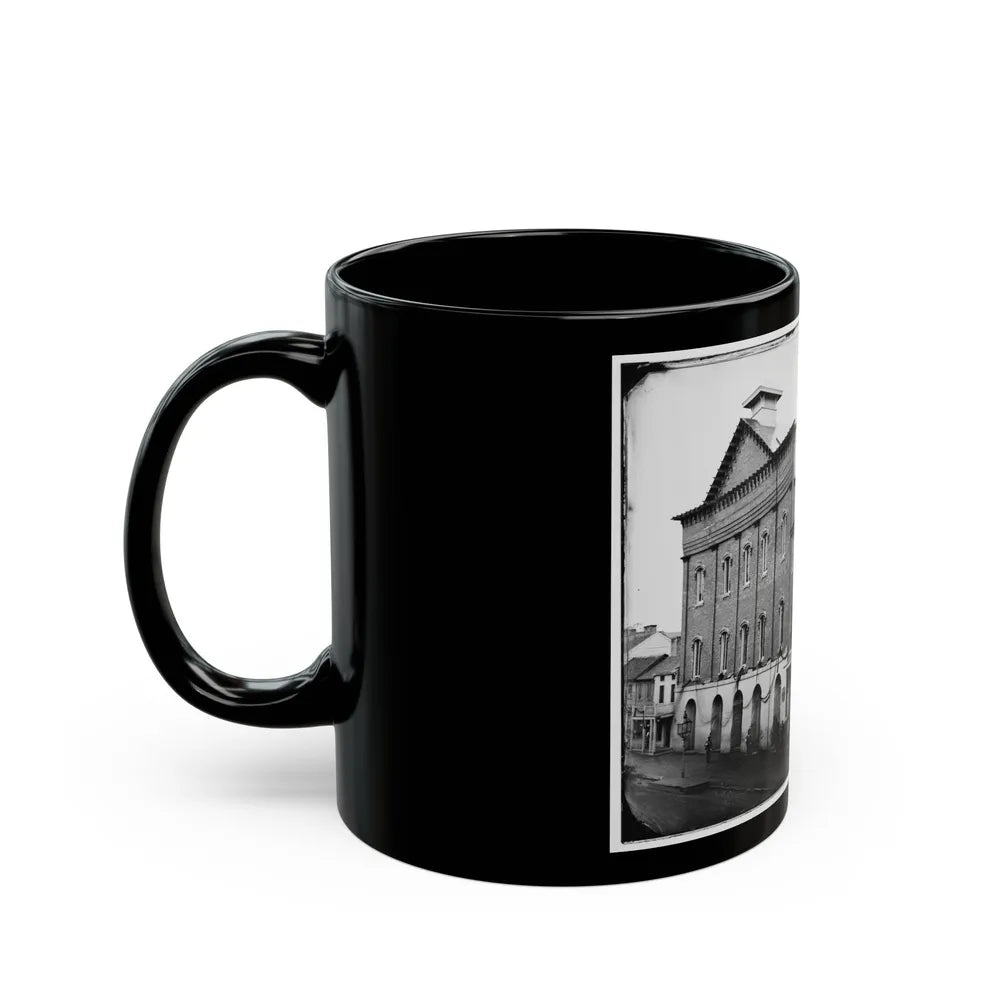 Washington, D.C. Ford's Theater With Guards Posted At Entrance And Crepe Draped From Windows (U.S. Civil War) Black Coffee Mug-Go Mug Yourself