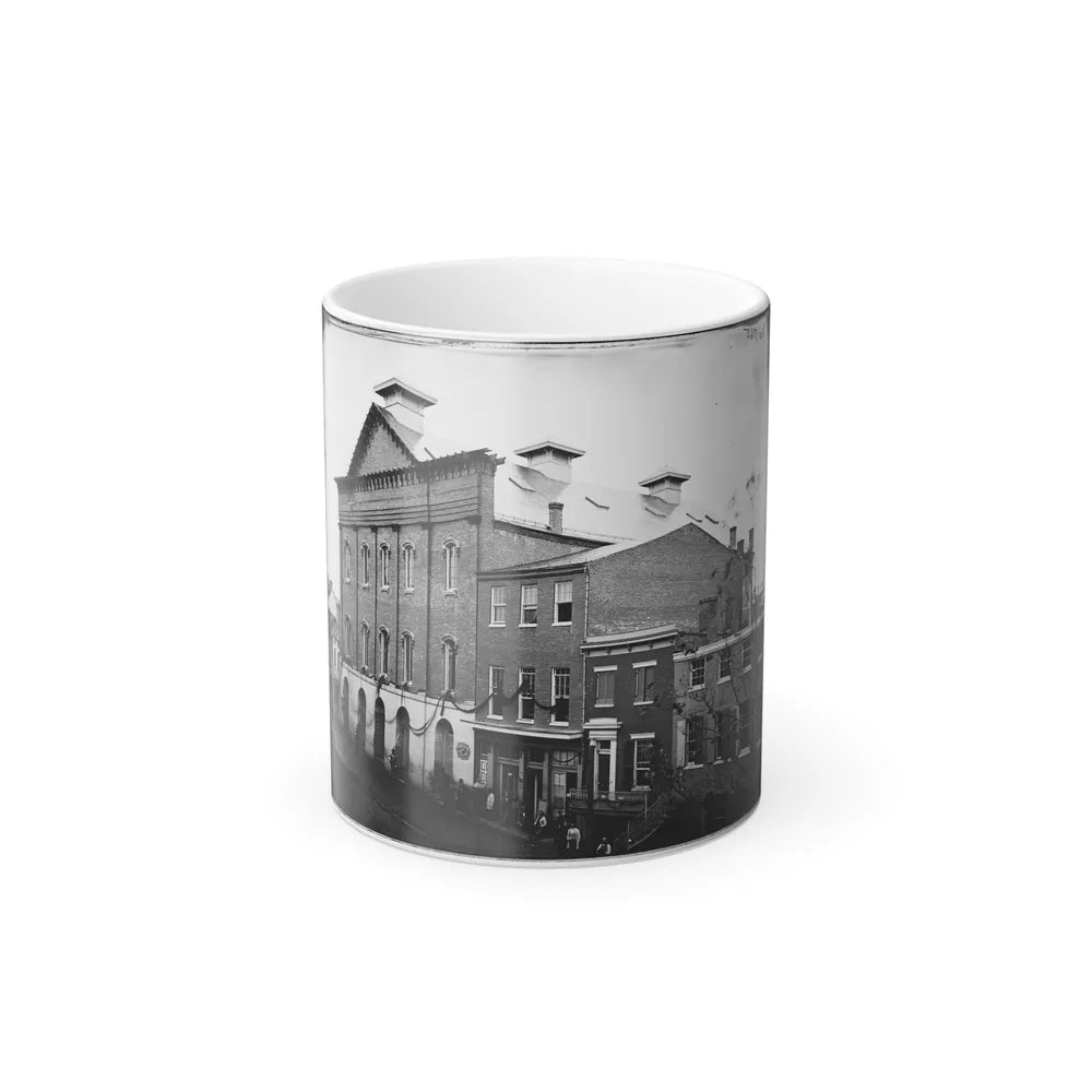 Washington, D.C. Ford's Theater With Guards Posted at Entrance and Crepe Draped From Windows (U.S. Civil War) Color Changing Coffee Mug 11oz-11oz-Go Mug Yourself