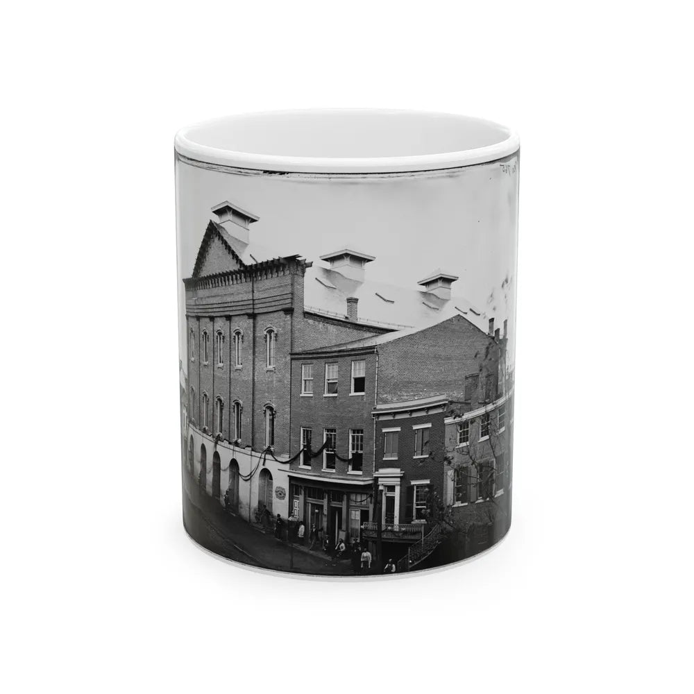 Washington, D.C. Ford's Theater With Guards Posted At Entrance And Crepe Draped From Windows (U.S. Civil War) White Coffee Mug-11oz-Go Mug Yourself