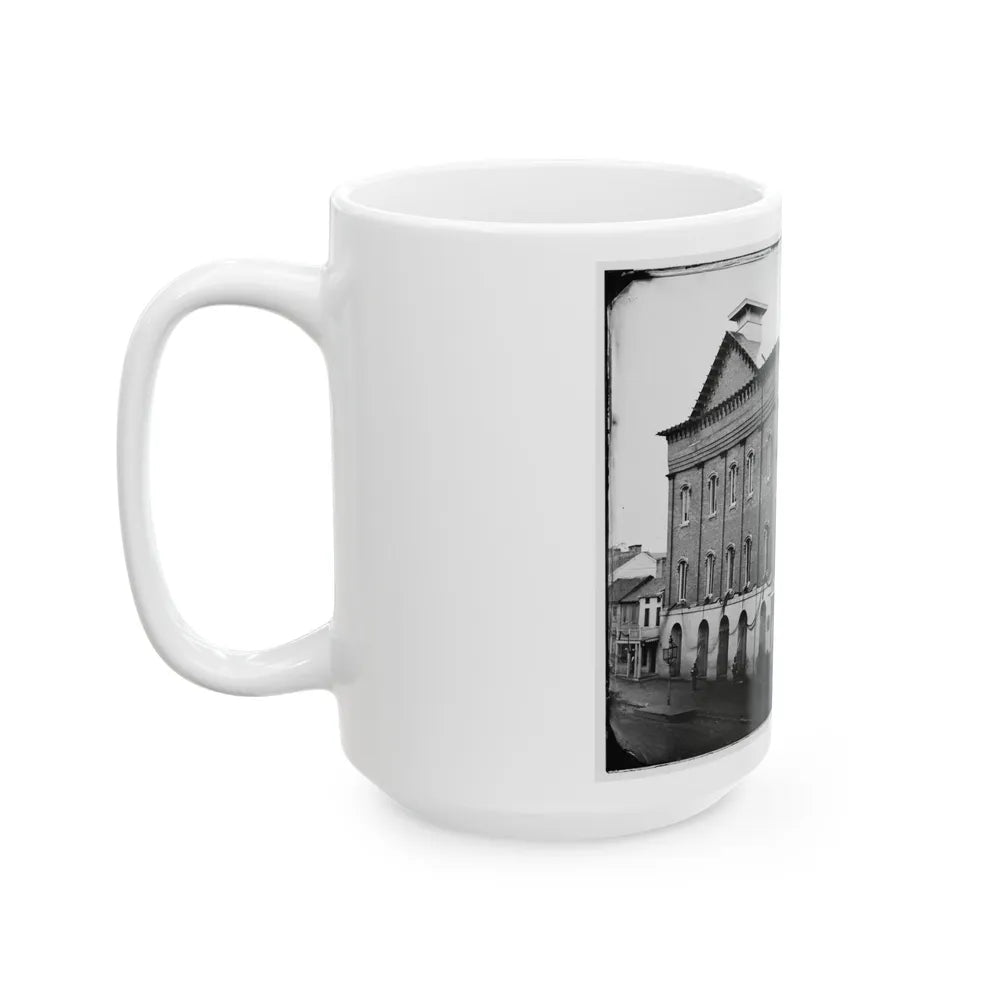 Washington, D.C. Ford's Theater With Guards Posted At Entrance And Crepe Draped From Windows (U.S. Civil War) White Coffee Mug-Go Mug Yourself