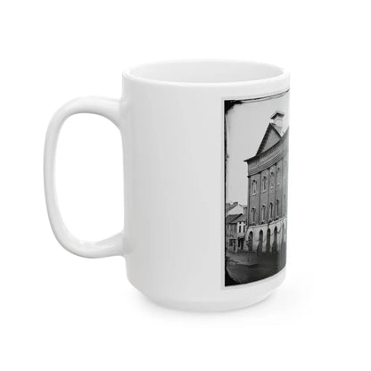 Washington, D.C. Ford's Theater With Guards Posted At Entrance And Crepe Draped From Windows (U.S. Civil War) White Coffee Mug-Go Mug Yourself