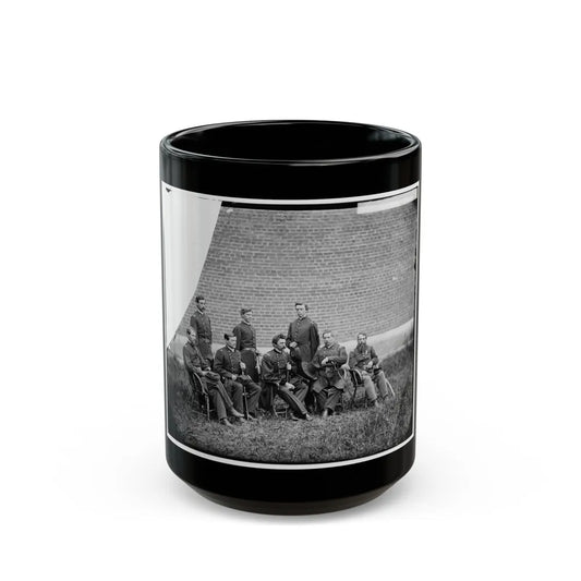 Washington, D.C. Gen. John F. Hartranft And Staff, Responsible For Securing The Conspirators At The Arsenal (U.S. Civil War) Black Coffee Mug-15oz-Go Mug Yourself
