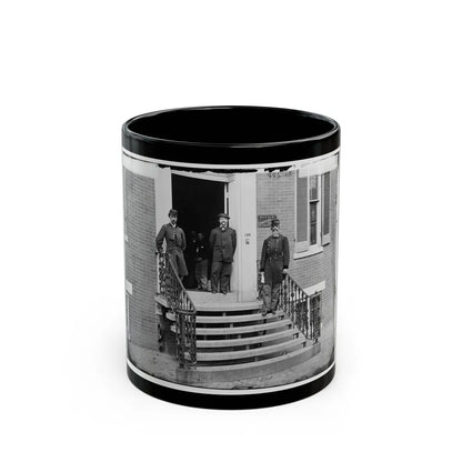 Washington, D.C. Gen. William Hoffman, Commissary General Of Prisoners (At Right) And Staff On Steps Of Office, F. St. At 20th Nw (U.S. Civil War) Black Coffee Mug-11oz-Go Mug Yourself
