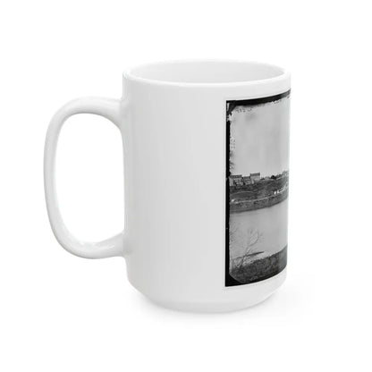 Washington, D.C. Georgetown From The Virginia Bank; Aqueduct Bridge At The Extreme Right (U.S. Civil War) White Coffee Mug-Go Mug Yourself