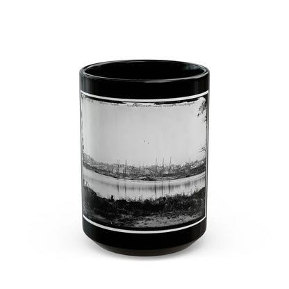 Washington, D.C. Georgetown Waterfront With Sailing Vessels, Seen From Mason's Island (U.S. Civil War) Black Coffee Mug-15oz-Go Mug Yourself