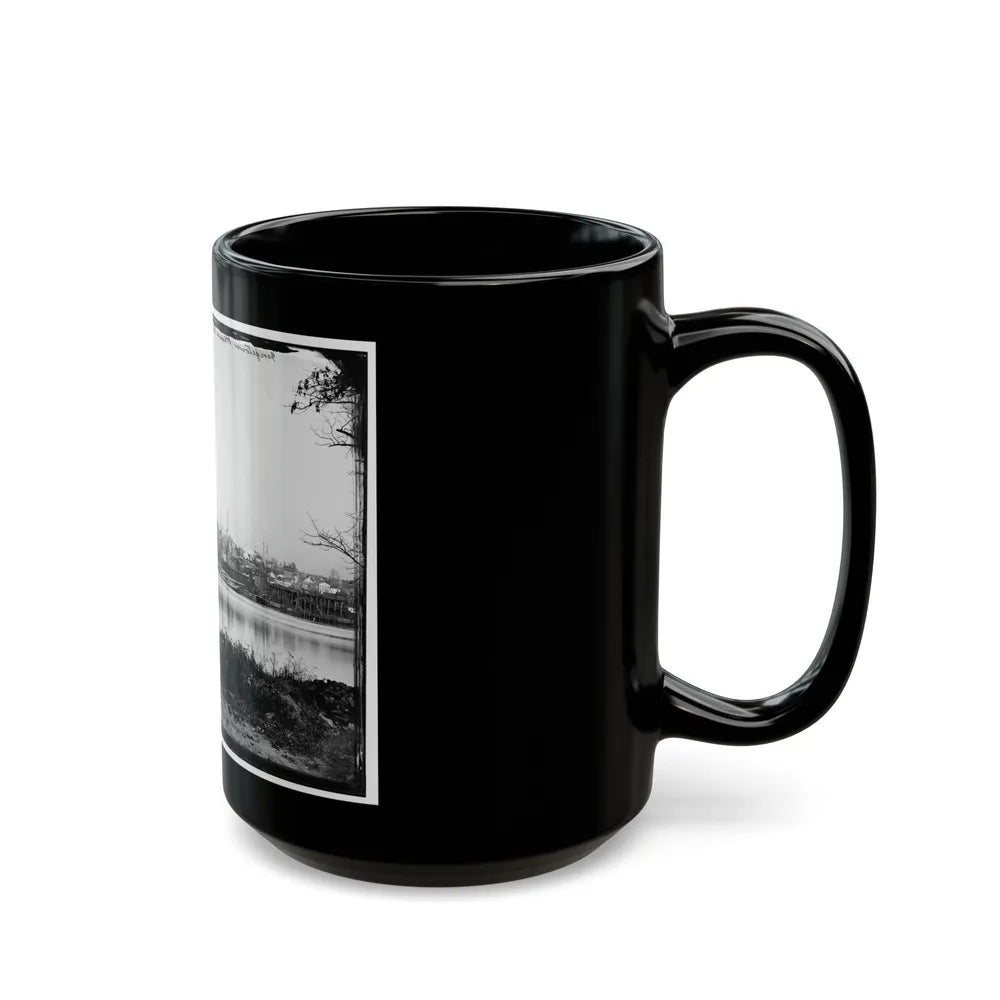 Washington, D.C. Georgetown Waterfront With Sailing Vessels, Seen From Mason's Island (U.S. Civil War) Black Coffee Mug-Go Mug Yourself