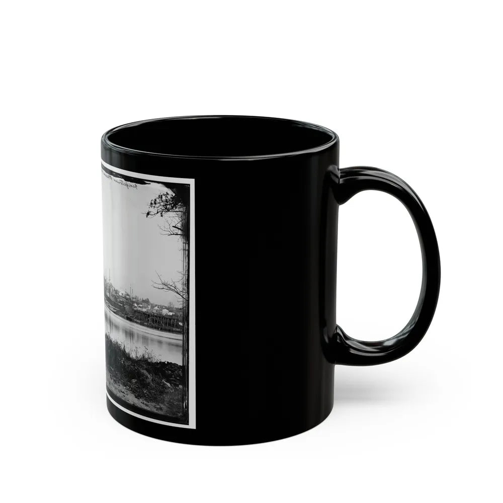 Washington, D.C. Georgetown Waterfront With Sailing Vessels, Seen From Mason's Island (U.S. Civil War) Black Coffee Mug-Go Mug Yourself