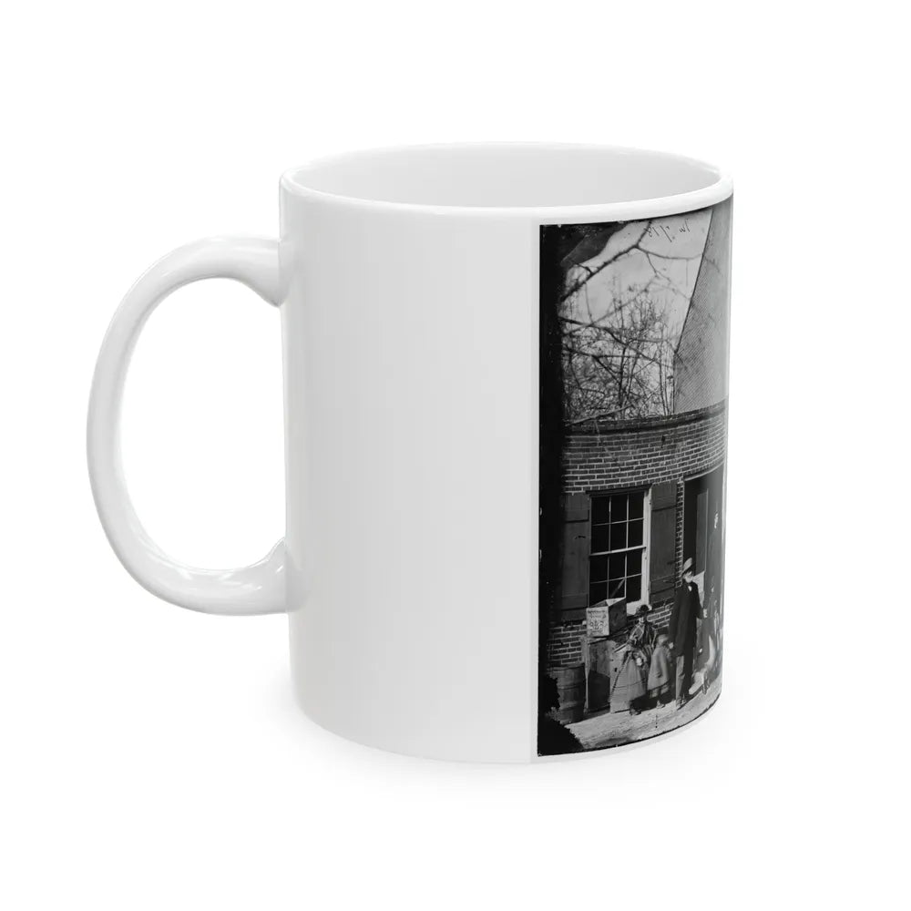 Washington, D.C. Group Before Office Of U.S. Christian Commission, 8th And H Sts. Nw (U.S. Civil War) White Coffee Mug-Go Mug Yourself