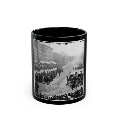 Washington, D.C. Group Of Ambulances Followed By Band And Infantry Units On Pennsylvania Avenue Near The Treasury (U.S. Civil War) Black Coffee Mug-11oz-Go Mug Yourself