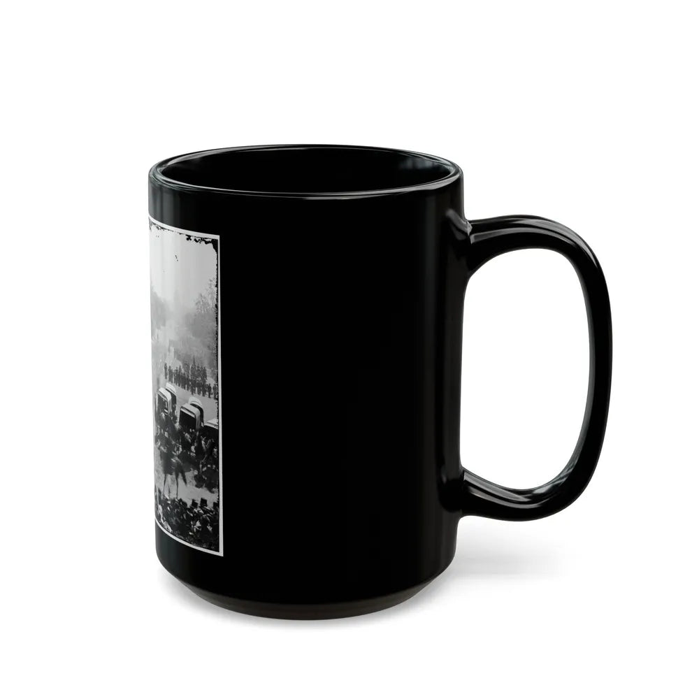 Washington, D.C. Group Of Ambulances Followed By Band And Infantry Units On Pennsylvania Avenue Near The Treasury (U.S. Civil War) Black Coffee Mug-Go Mug Yourself