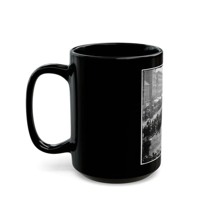 Washington, D.C. Group Of Ambulances Followed By Band And Infantry Units On Pennsylvania Avenue Near The Treasury (U.S. Civil War) Black Coffee Mug-Go Mug Yourself