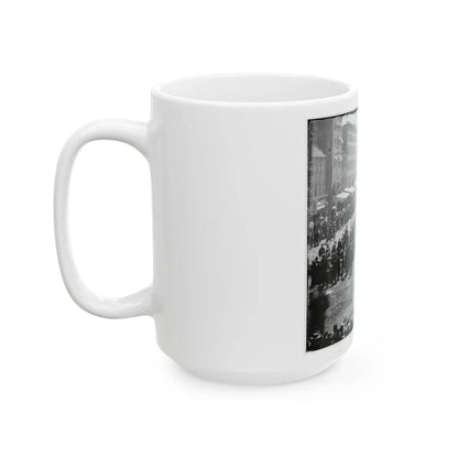 Washington, D.C. Group Of Ambulances Followed By Band And Infantry Units On Pennsylvania Avenue Near The Treasury (U.S. Civil War) White Coffee Mug-Go Mug Yourself