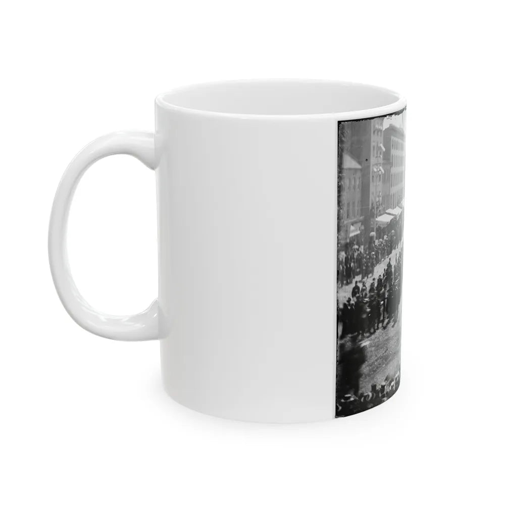 Washington, D.C. Group Of Ambulances Followed By Band And Infantry Units On Pennsylvania Avenue Near The Treasury (U.S. Civil War) White Coffee Mug-Go Mug Yourself