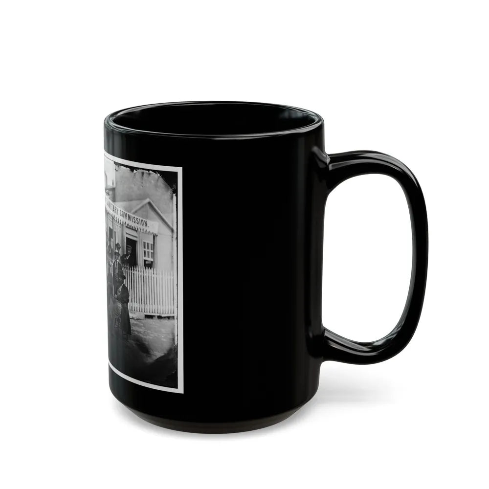 Washington, D.C. Group Of Sanitary Commission Workers At The Entrance Of The Home Lodge (U.S. Civil War) Black Coffee Mug-Go Mug Yourself