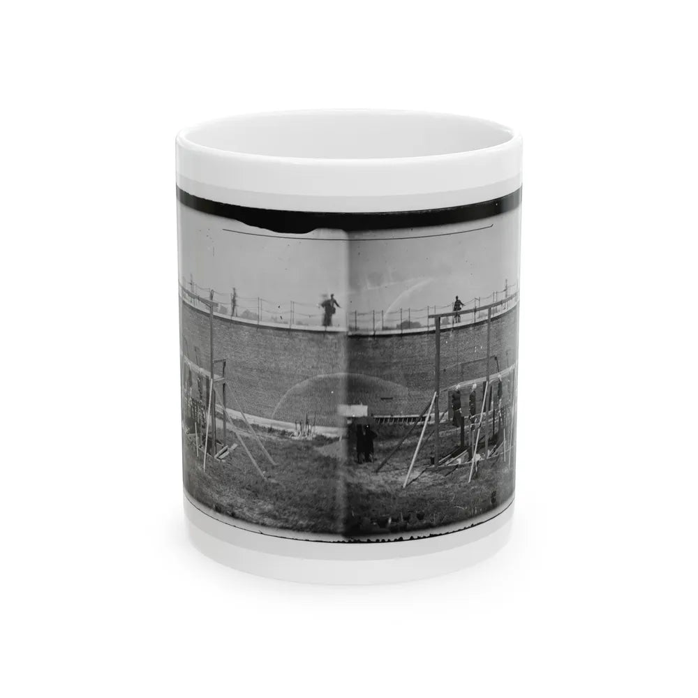 Washington, D.C. Hanging Bodies Of The Conspirators; Guards Only In Yard (U.S. Civil War) White Coffee Mug-11oz-Go Mug Yourself